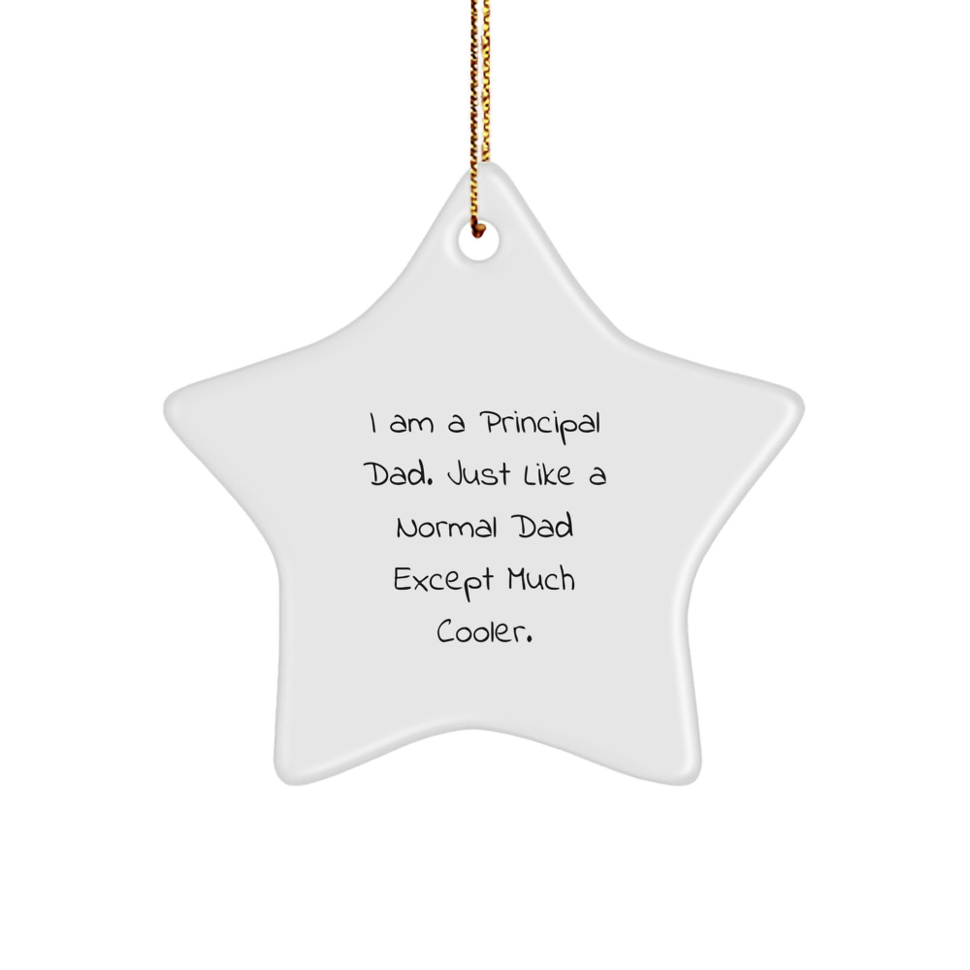 Funny Principal Dad Gifts, Star Ornament for Men, 'I Am A Principal Dad...' from Family, Unique Christmas Unique Gifts