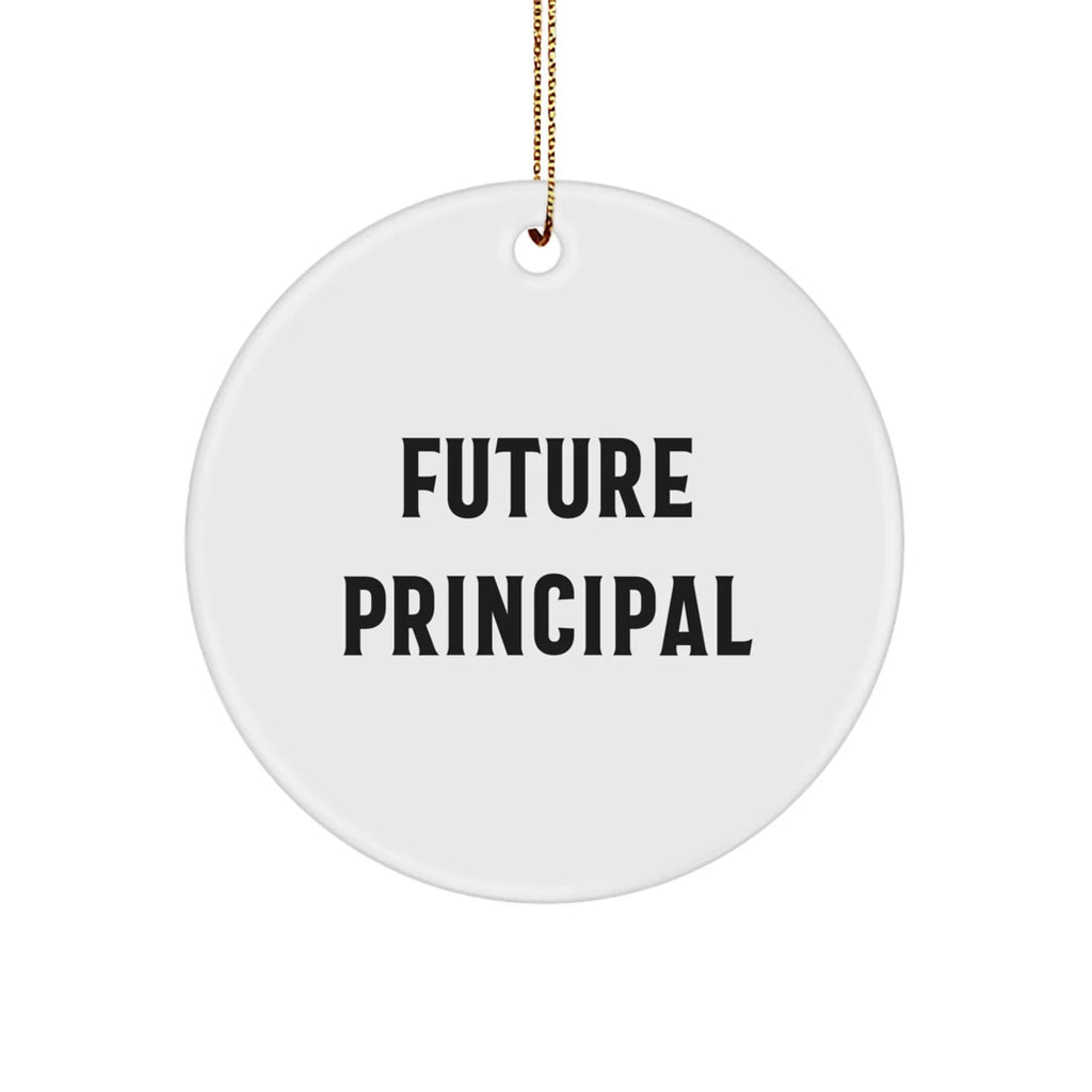 Funny Principal Gifts for Christmas - 'The Future is Bright' Circle Ornament from Friends, Family, or Coworkers