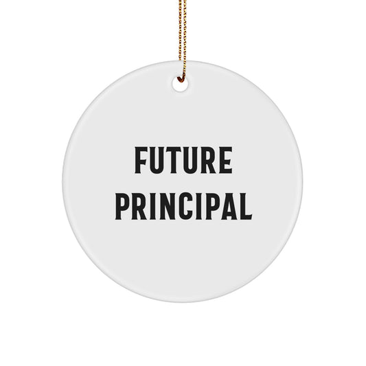 Funny Principal Gifts for Christmas - 'The Future is Bright' Circle Ornament from Friends, Family, or Coworkers
