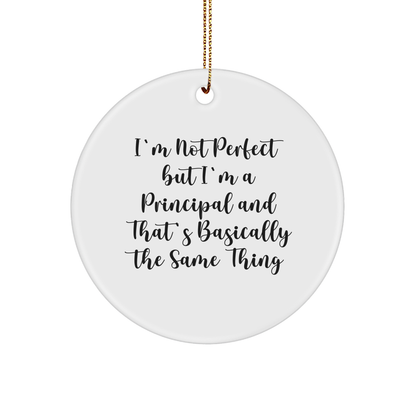 Funny Principal Gifts from Men to Principal for Christmas Unique Circle Ornament