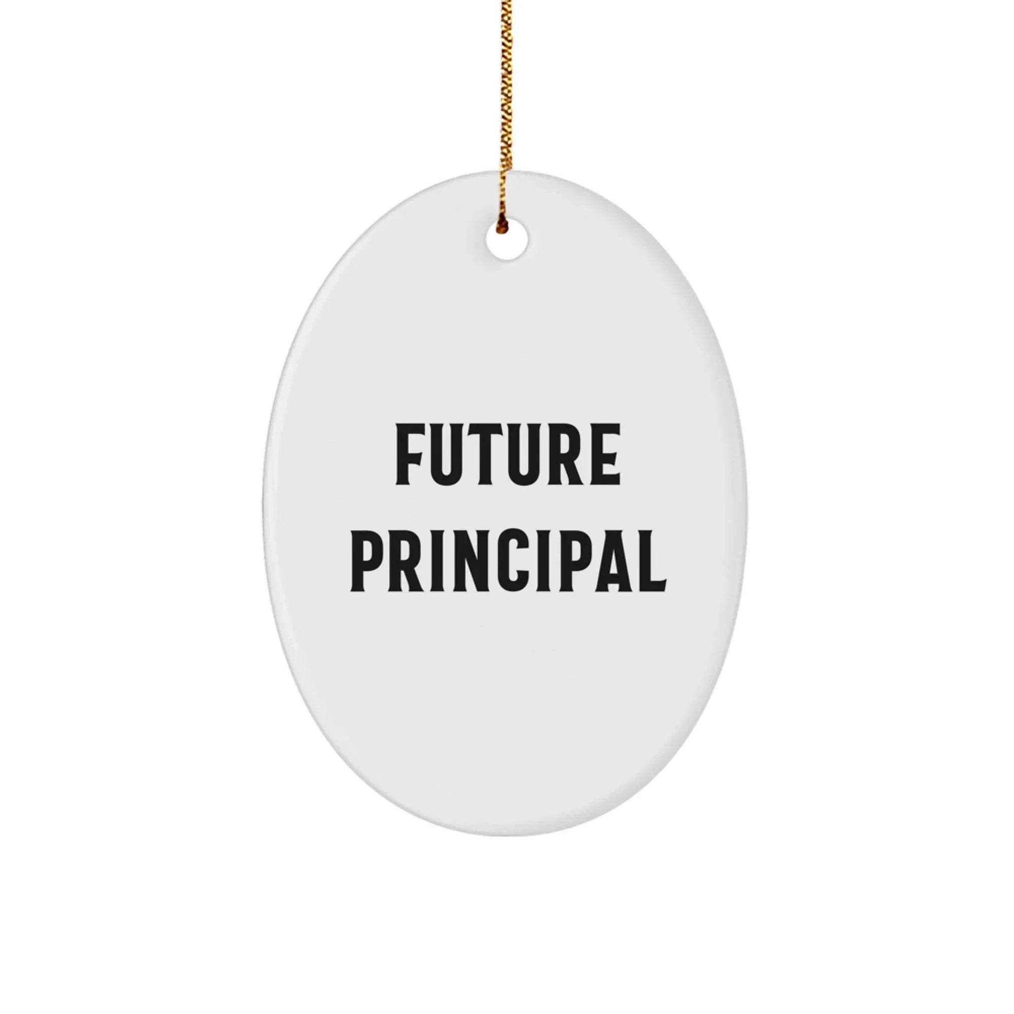 Funny Principal Quote Oval Ornament Gifts from Mom to Future Principal, Christmas Unique Gifts for Women