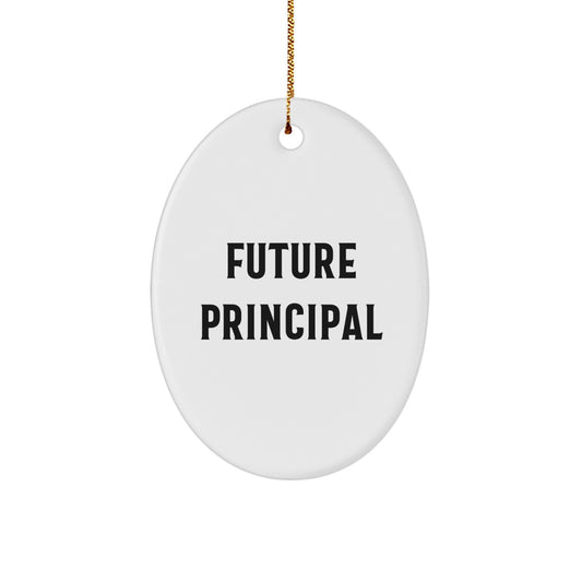 Funny Principal Quote Oval Ornament Gifts from Mom to Future Principal, Christmas Unique Gifts for Women