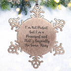 Funny Principal Snowflake Ornament, Gifts from Friends to Principal, 'I'm Not Perfect But I'm A Principal And That's Basically The Same Thing', Christmas Unique Gifts for Him