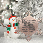 Funny Quilting Snowflake Ornament – “Do What Your Quilter Said” Quote – Stainless Steel Holiday Decoration for Fabric Lovers