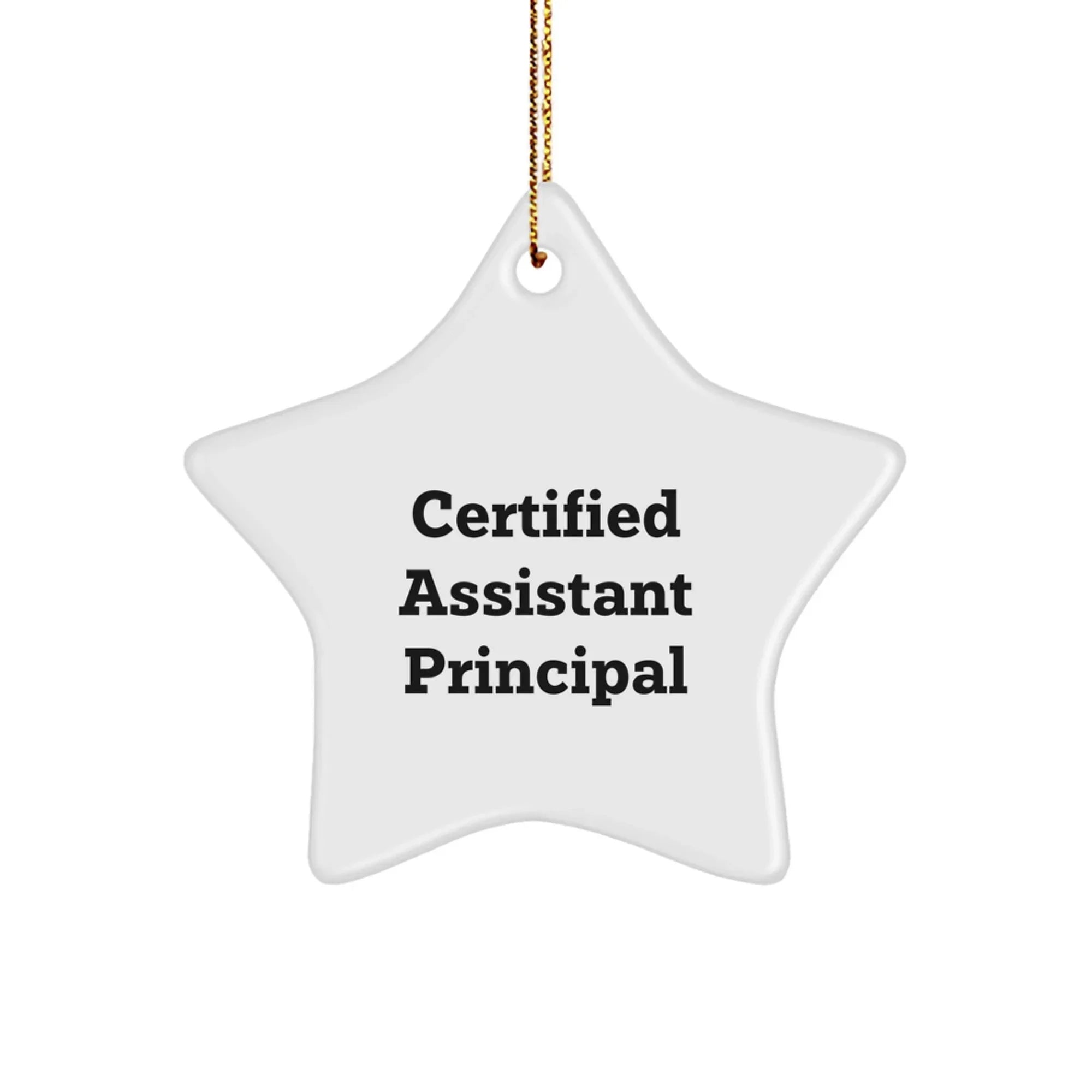 Funny Quote Assistant Principal Star Ornament Gifts for Men from Family, White Color, 3.25'' Tall, Christmas Unique Gifts