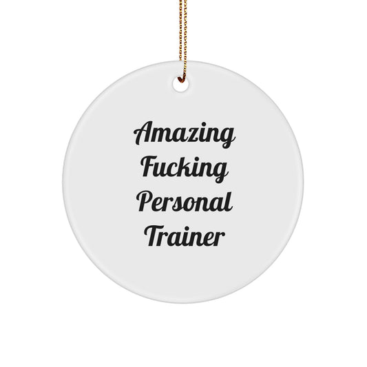 Funny Quotes Gifts from Personal Trainers for Christmas Unique Circle Ornaments for Friends - Image 1