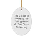 Funny Quotes Sea Glass Collecting Gifts for Her Friends Family Christmas Oval Ornament Unique Presents from Friends
