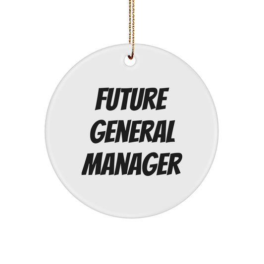 Funny Quotes for General Manager Christmas Unique Gifts Circle Ornament, Gifts from Friends and Family, Inspirational Motivational for Future General Manager