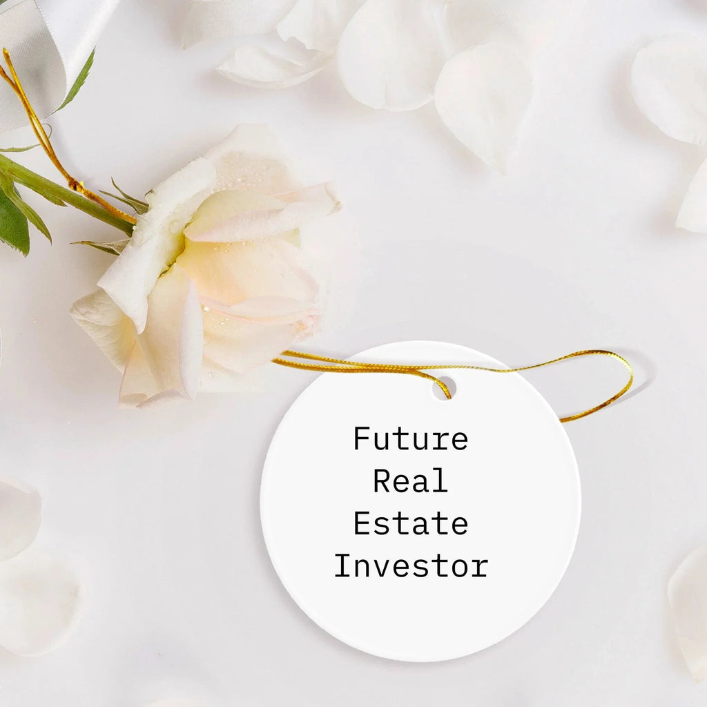 Funny Real Estate Investor Gifts from Family - Future Real Estate Investor Circle Ornament, Christmas Unique Gifts for Real Estate Investor, Real Estate Investor Motivational Quote