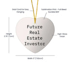 Funny Real Estate Investor Heart Ornament - 'Future Real Estate Investor' Quote, Christmas Gifts