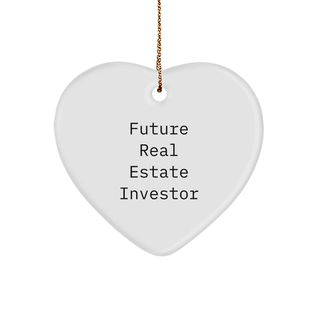 Funny Real Estate Investor Heart Ornament - 'Future Real Estate Investor' Quote, Christmas Gifts