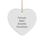 Funny Real Estate Investor Heart Ornament - 'Future Real Estate Investor' Quote, Christmas Gifts