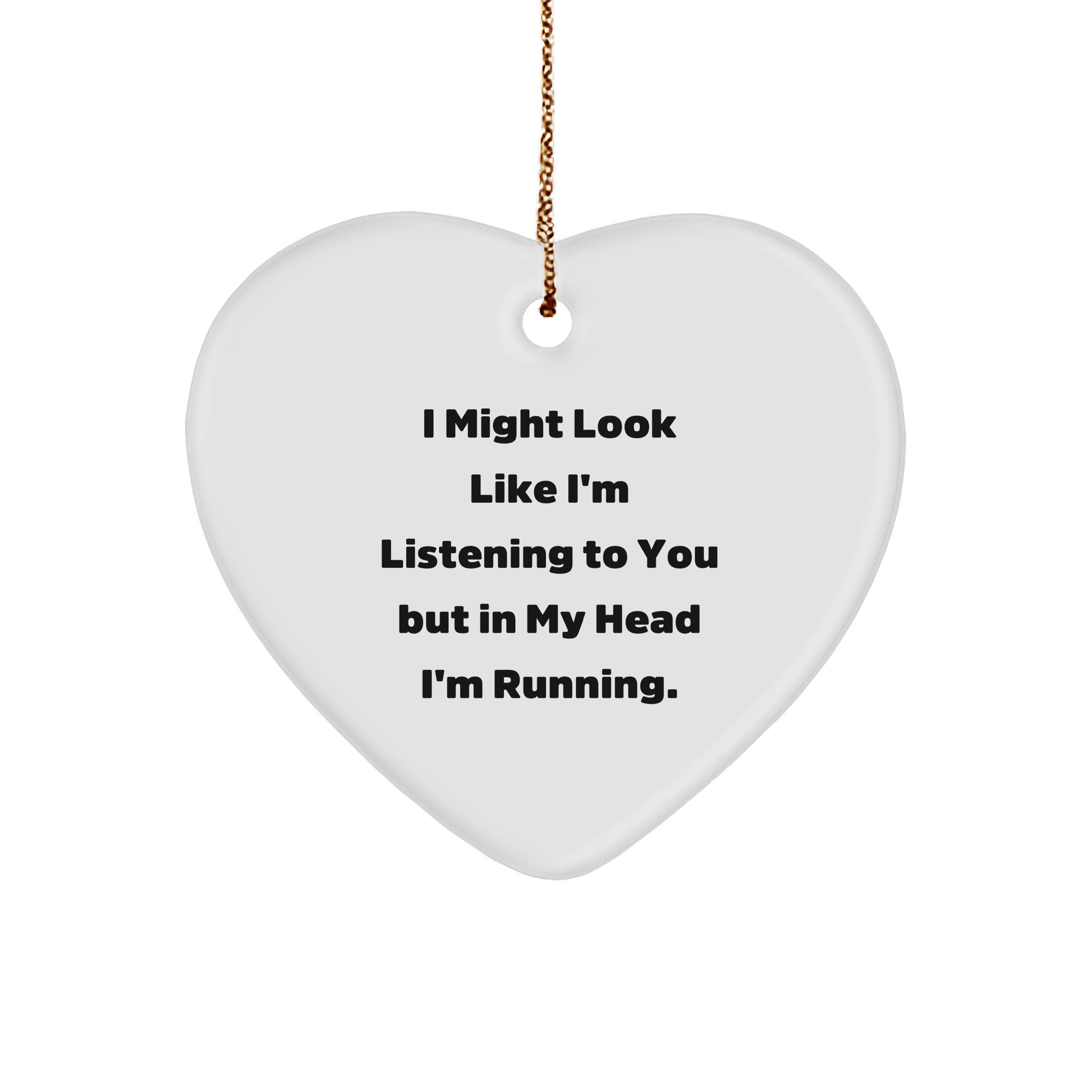 Funny Running Gifts for Her, Inspirational Quotes, Heart Ornament with Running Motivation, Gifts from Her to Running Friend, Christmas Unique