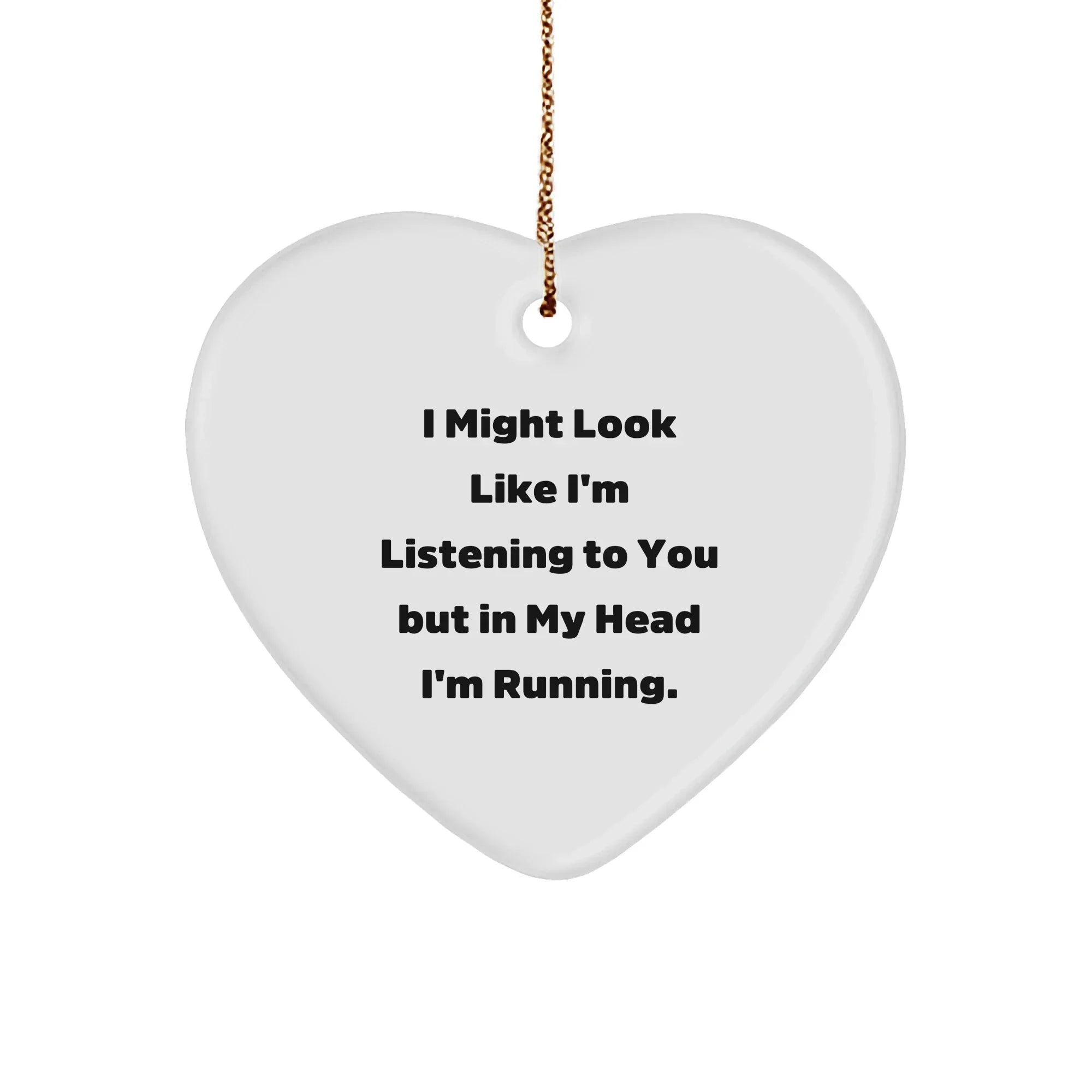 Funny Running Gifts for Her, Inspirational Quotes, Heart Ornament with Running Motivation, Gifts from Her to Running Friend, Christmas Unique