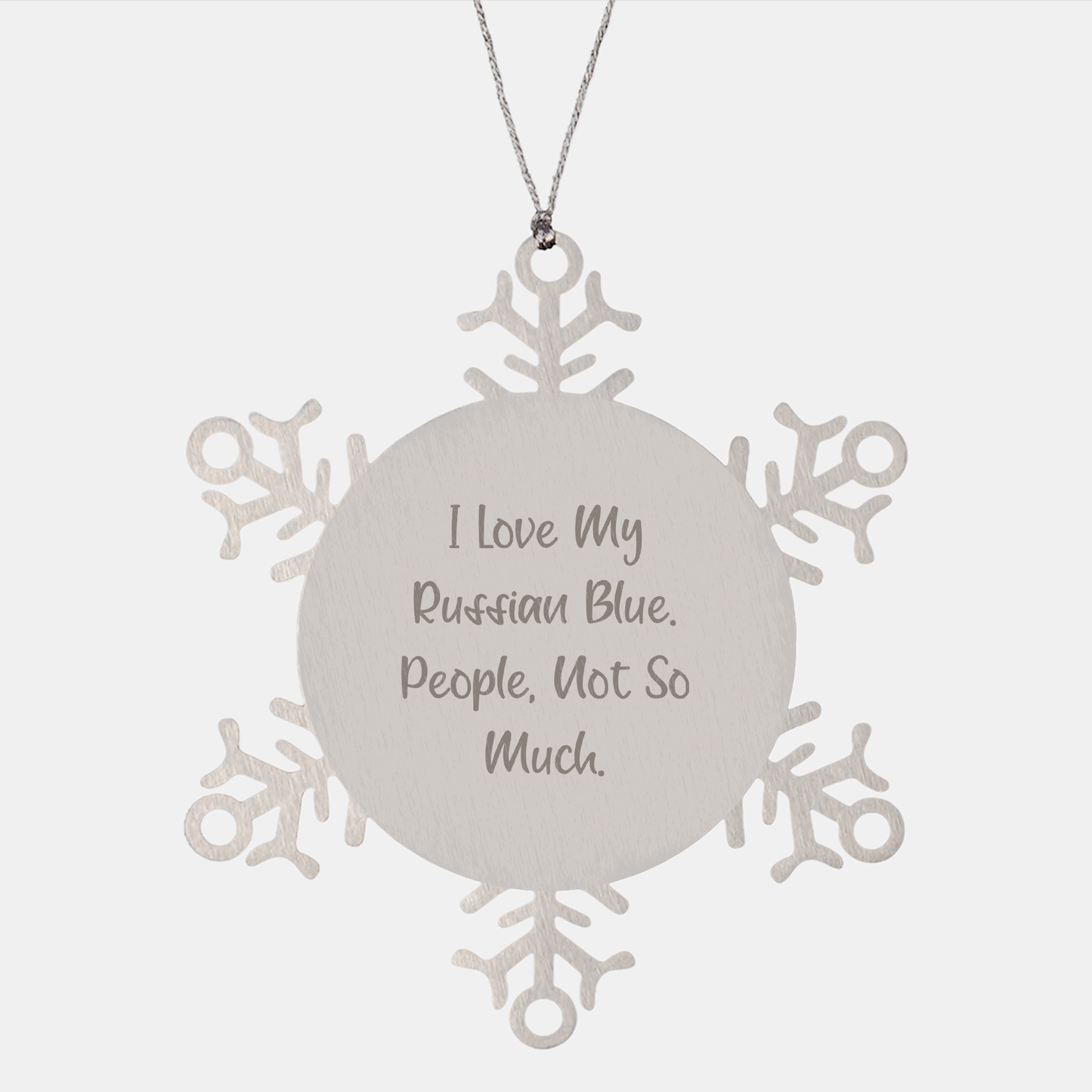 Funny Russian Blue Cat Gifts from Men to Women, Snowflake Ornament for Christmas Unique Gifts