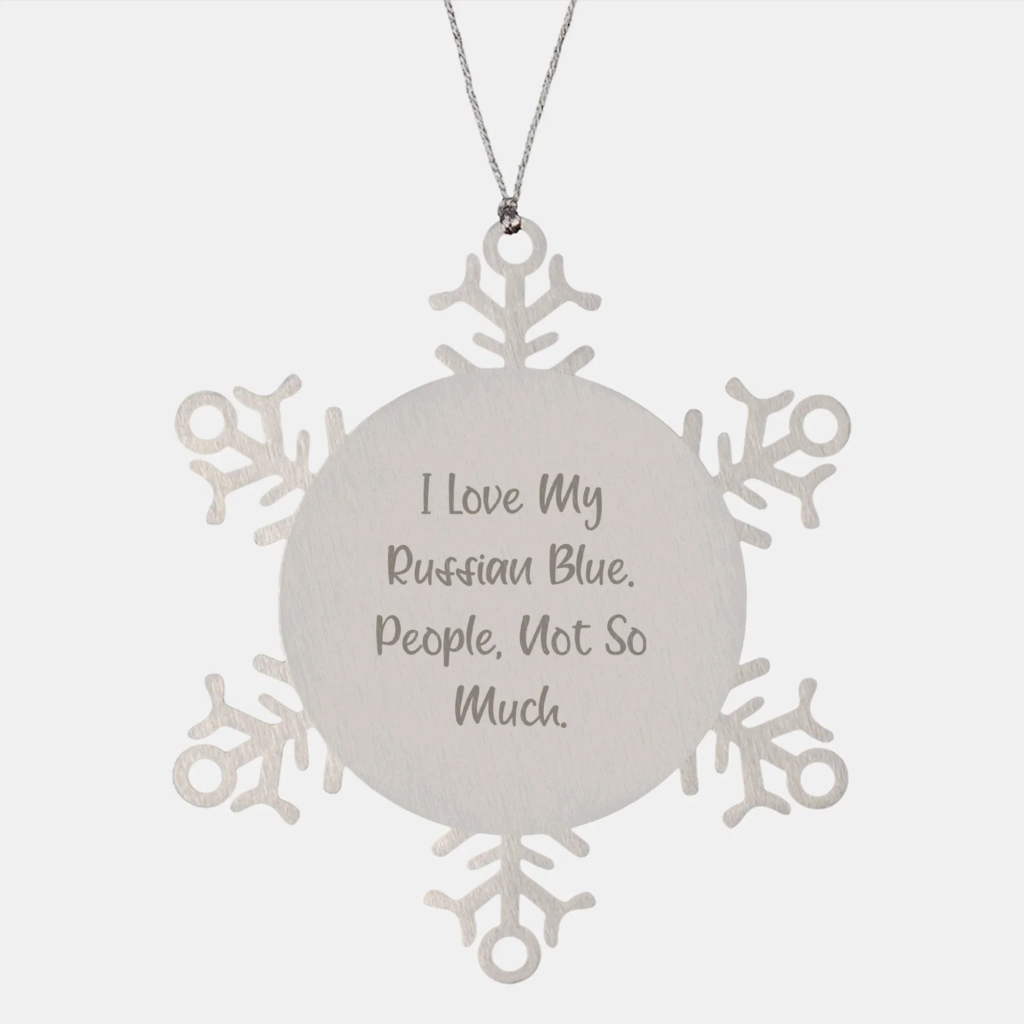 Funny Russian Blue Cat Gifts from Men to Women, Snowflake Ornament for Christmas Unique Gifts