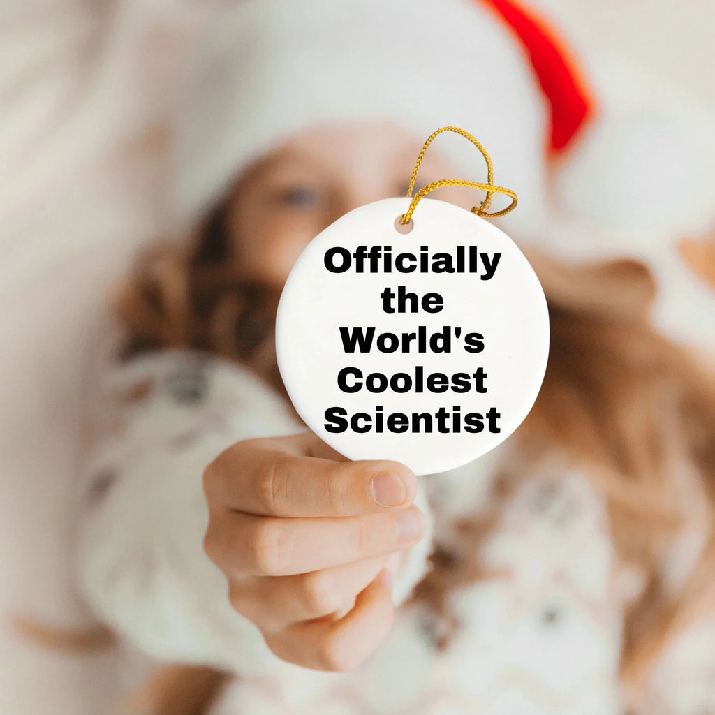 Funny Scientist Gifts, Officially The World's Coolest Scientist, Circle Ornament, Christmas Unique Gifts for Scientist Friends