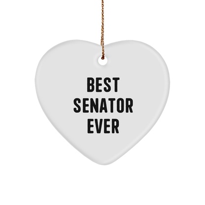 Funny Senator Gifts, Best Senator Ever Quote, Heart Ornament, Christmas Unique Gifts from Men to Senator