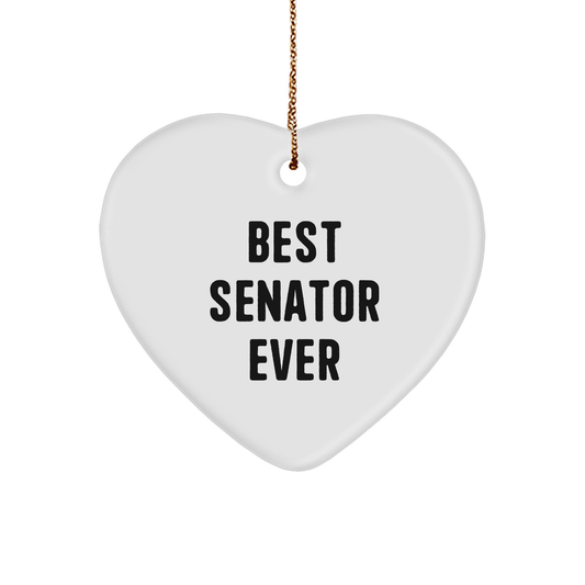 Funny Senator Gifts, Best Senator Ever Quote, Heart Ornament, Christmas Unique Gifts from Men to Senator