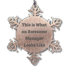 Funny Snowflake Ornament Gifts from Men to Awesome Managers, This Is What An Awesome Manager Looks Like, Unique Christmas Unique Gift Ideas