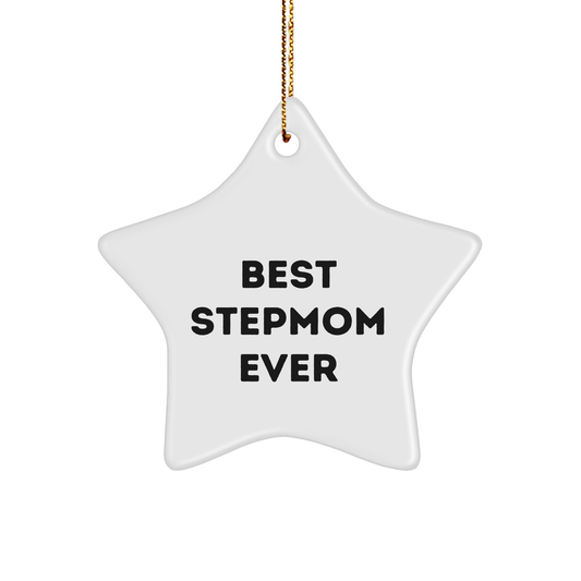 Funny Stepmom Gifts from Family, Best Stepmom Ever Star Ornament, Christmas Unique Gifts for Stepmom