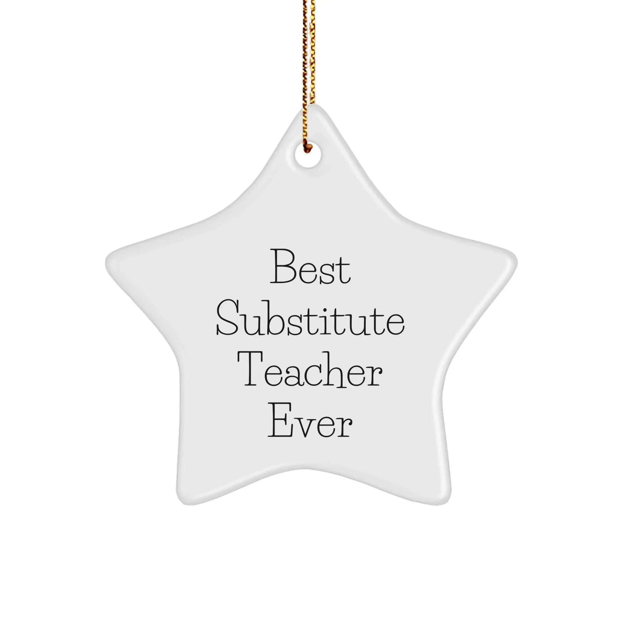Funny Substitute Teacher Gifts from Family - Best Substitute Teacher Ever Star Ornament for Christmas