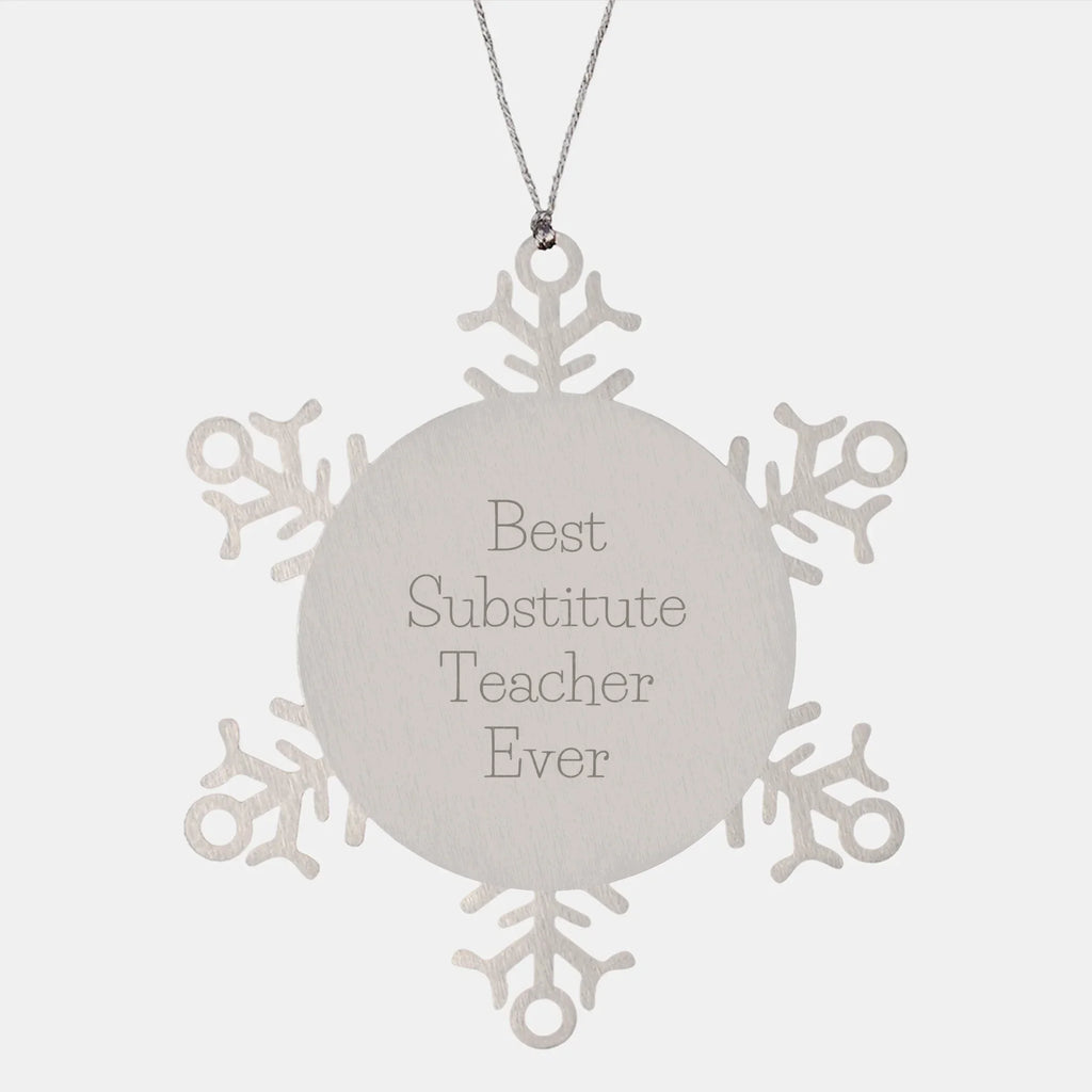 Funny Substitute Teacher Snowflake Ornament Gifts from Family for Best Substitute Teacher Ever Christmas Unique Gifts