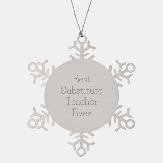 Funny Substitute Teacher Snowflake Ornament Gifts from Family for Best Substitute Teacher Ever Christmas Unique Gifts