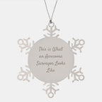 Funny Surveyor Gifts, 'This Is What An Awesome Surveyor Looks Like', Snowflake Ornament, Christmas Unique Gifts for Men, Women, Friends, Coworkers, Family