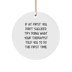 Funny Therapist Gifts: Therapist Quotes Circle Ornament, Gifts from Friends to Therapist, Therapist Christmas Unique Gift Ideas for Men Women