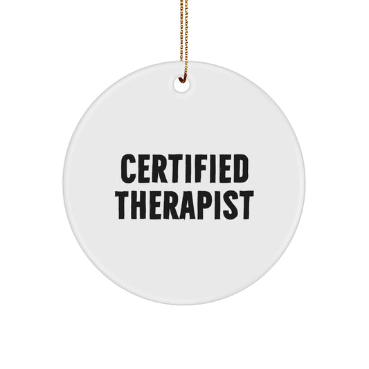 Funny Therapist Gifts from Family - 'Thank You for Being a Therapist' Circle Ornament, Christmas Unique Presents for Therapist