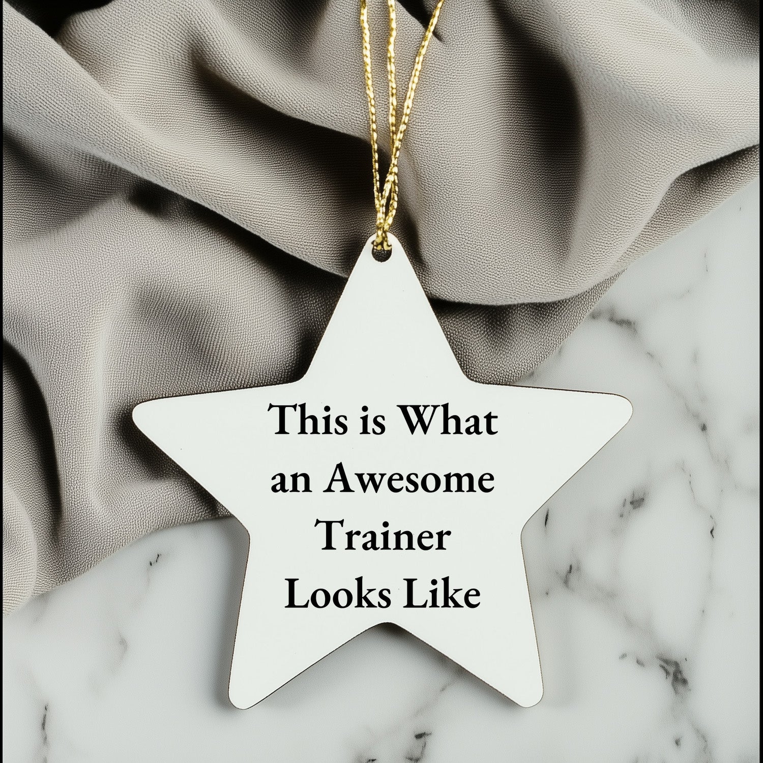 Funny Trainer Gifts from Friends - This Is What An Awesome Trainer Looks Like Star Ornament, Perfect for Christmas
