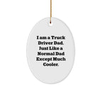 Funny Truck Driver Dad Gifts from Friends for Christmas - Oval Ornament