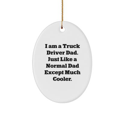 Funny Truck Driver Dad Gifts from Friends for Christmas - Oval Ornament