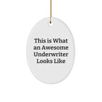 Funny Underwriter Gifts, This Is What An Awesome Looks Like, Oval Ornament, Christmas Unique Gifts from Friends to Underwriter