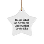 Funny Underwriter Quotes Gifts from Men to Friends Star Ornament for Christmas