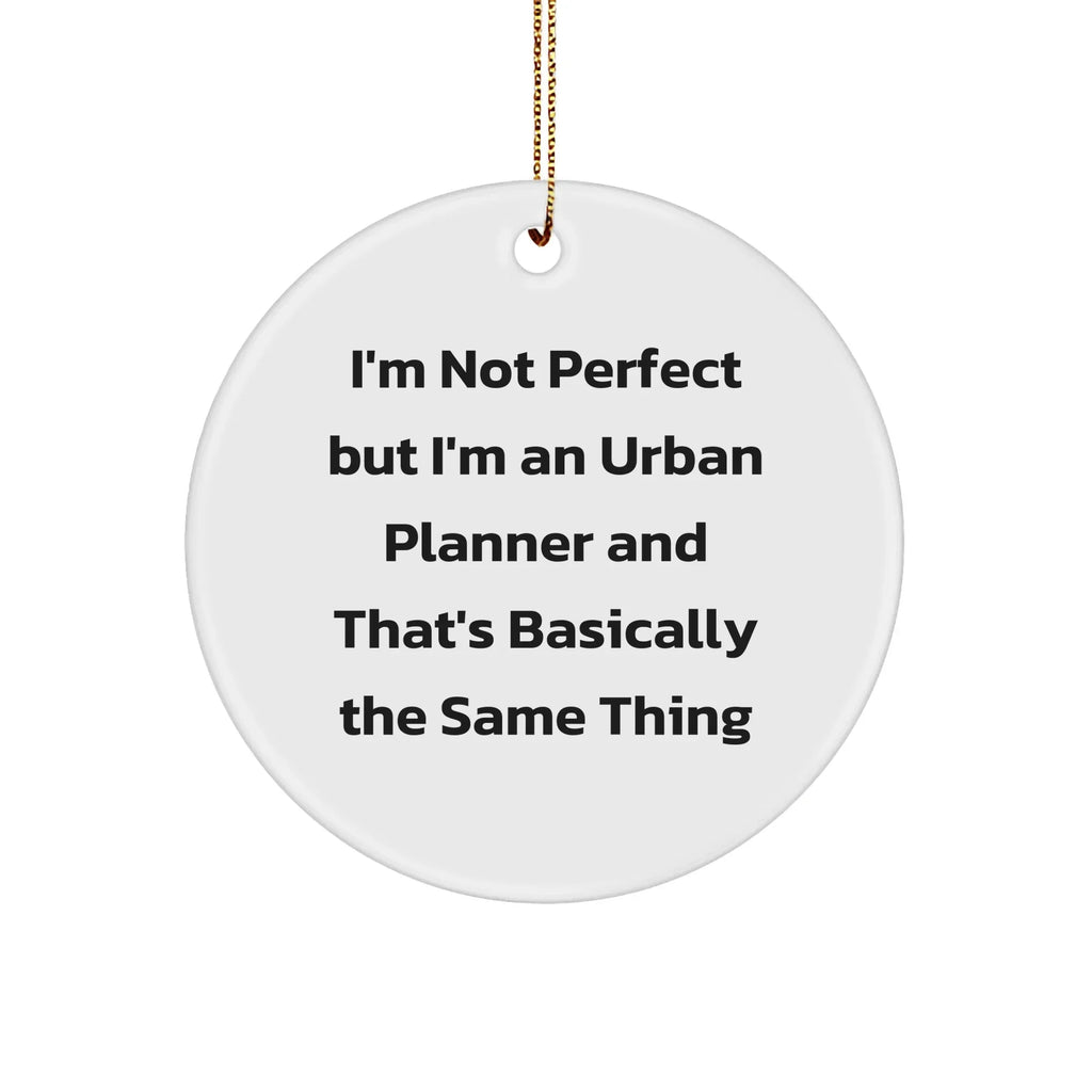 Funny Urban Planner Gifts from Friends, Gifts for Urban Planner, I'm Not Perfect Circle Ornament, Christmas Unique Gifts
