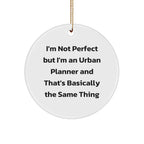 Funny Urban Planner Gifts from Friends, Gifts for Urban Planner, I'm Not Perfect Circle Ornament, Christmas Unique Gifts