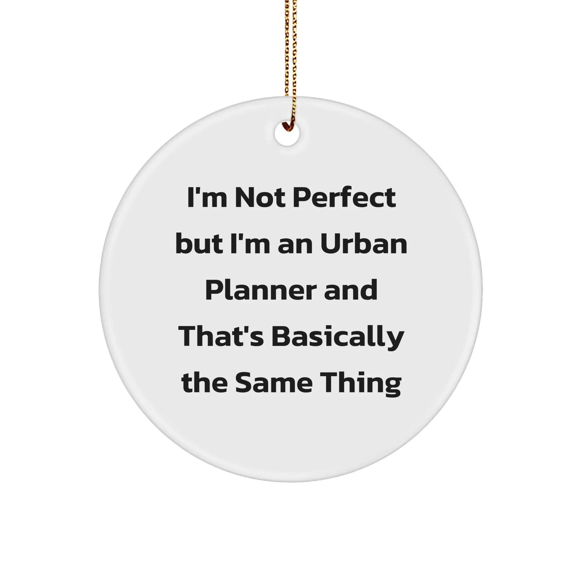 Funny Urban Planner Gifts from Friends, Gifts for Urban Planner, I'm Not Perfect Circle Ornament, Christmas Unique Gifts