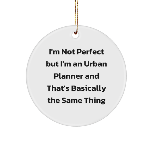 Funny Urban Planner Gifts from Friends, Gifts for Urban Planner, I'm Not Perfect Circle Ornament, Christmas Unique Gifts