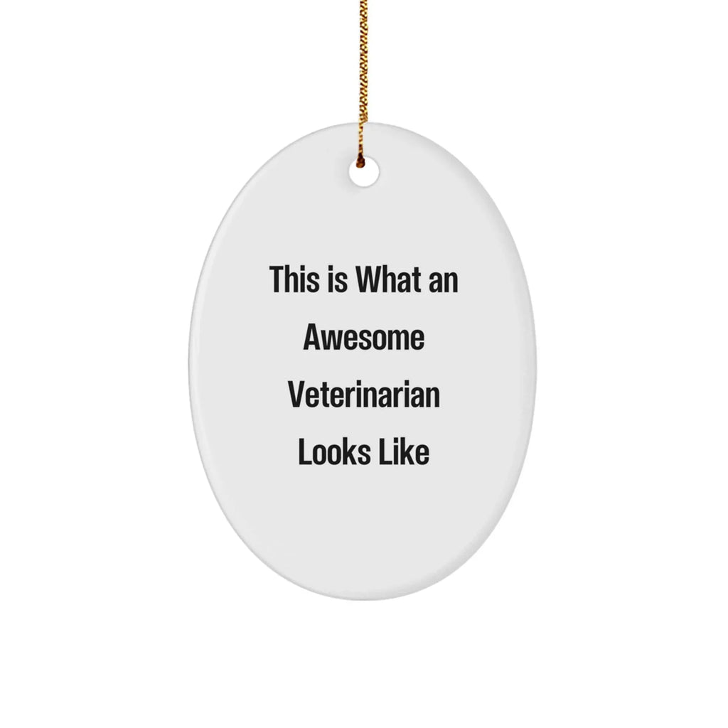Funny Veterinarian Gifts from Friends - Oval Ornament Quote This Is What An Awesome Veterinarian Looks Like - Christmas Unique Gifts for Veterinarians