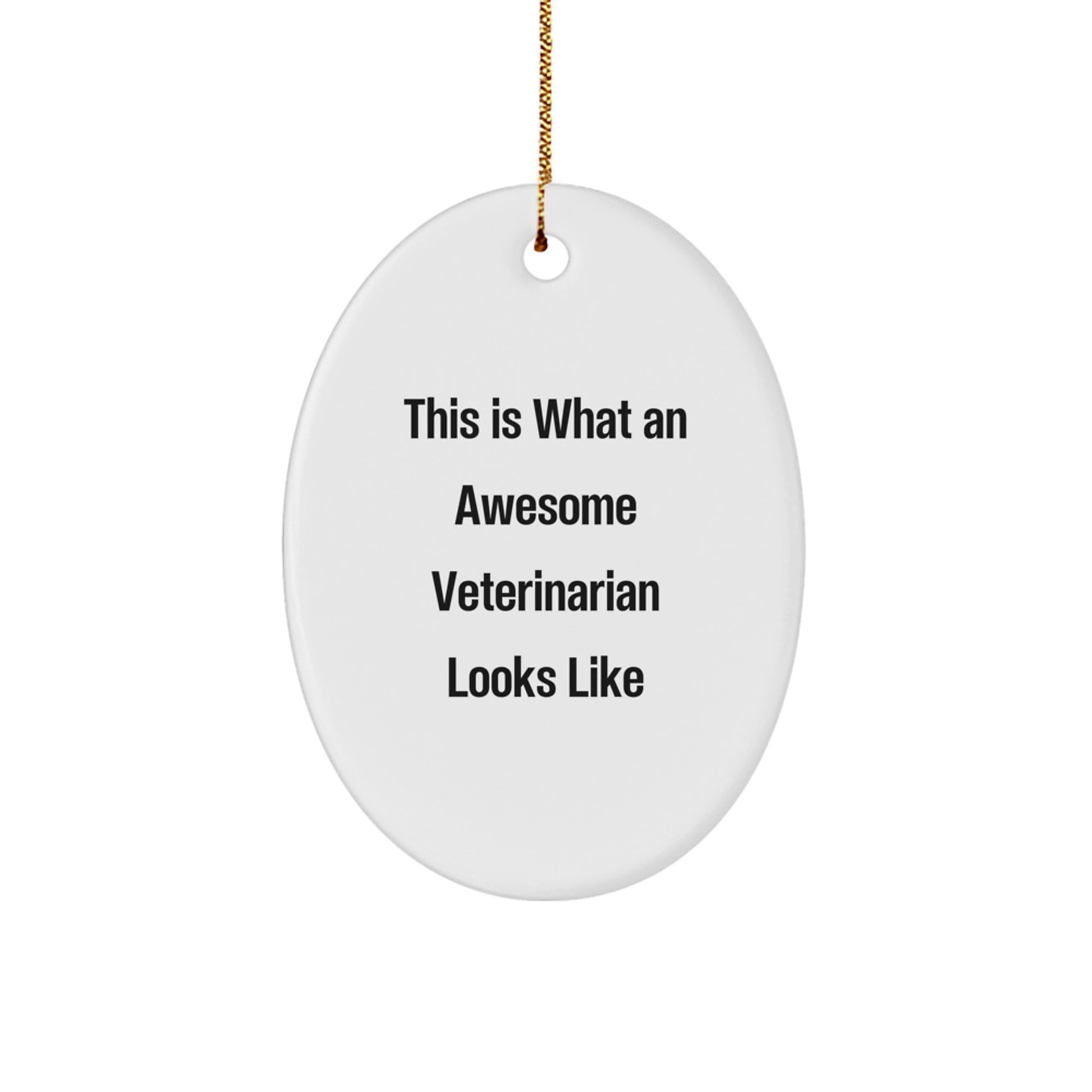 Funny Veterinarian Gifts from Friends - Oval Ornament Quote This Is What An Awesome Veterinarian Looks Like - Christmas Unique Gifts for Veterinarians
