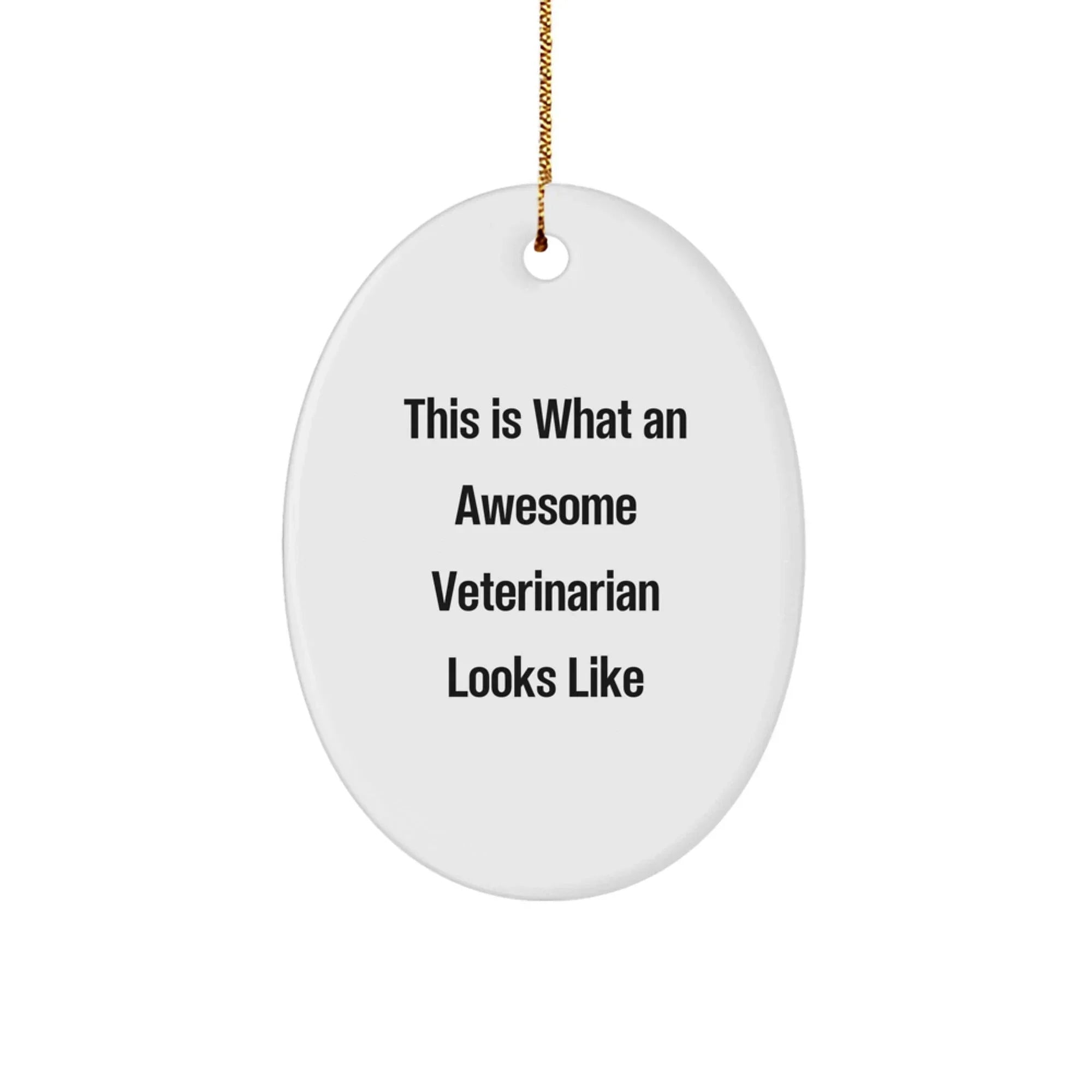 Funny Veterinarian Gifts from Friends - Oval Ornament Quote This Is What An Awesome Veterinarian Looks Like - Christmas Unique Gifts for Veterinarians
