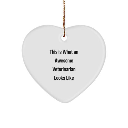 Funny Veterinarian Gifts from Friends, This Is What Awesome Looks Like, Heart Ornament for Christmas