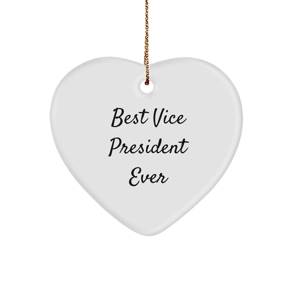 Funny Vice President Gifts from Friends, Best Vice President Ever Heart Ornament Christmas Unique Gifts for Vice President