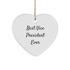 Funny Vice President Gifts from Friends, Best Vice President Ever Heart Ornament Christmas Unique Gifts for Vice President