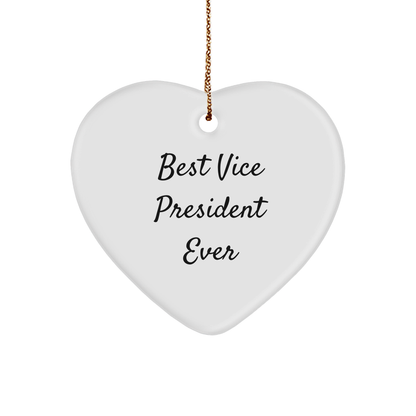 Funny Vice President Gifts from Friends, Best Vice President Ever Heart Ornament Christmas Unique Gifts for Vice President