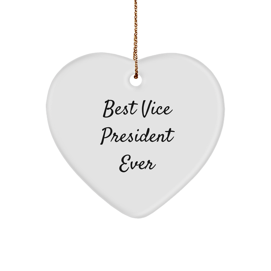 Funny Vice President Gifts from Friends, Best Vice President Ever Heart Ornament Christmas Unique Gifts for Vice President