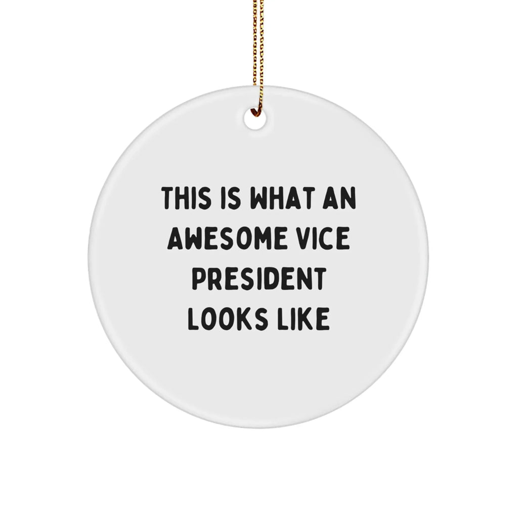Funny Vice President Gifts from Friends for Men - This Is What An Awesome Vice President Looks Like Circle Ornament for Christmas Decorations