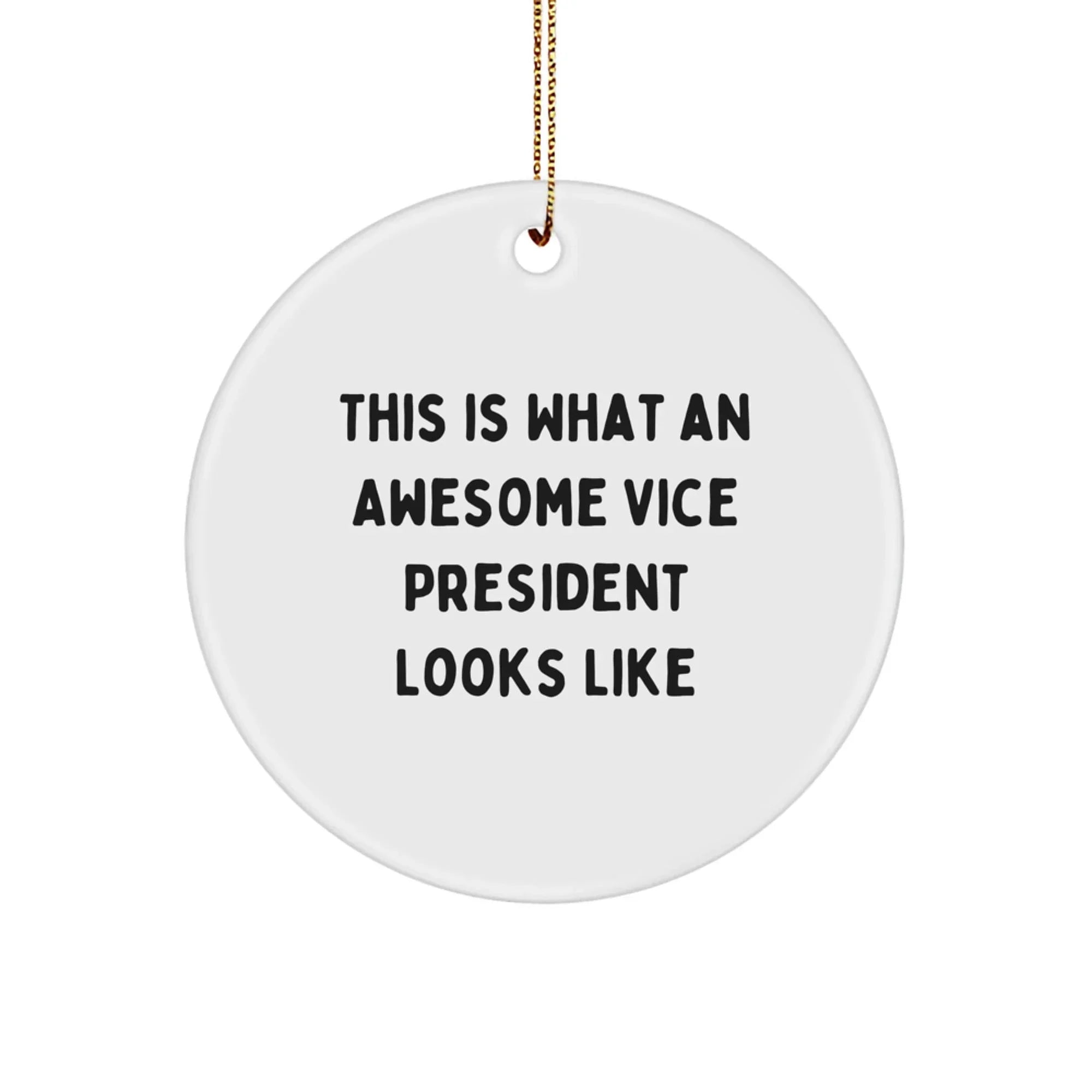 Funny Vice President Gifts from Friends for Men - This Is What An Awesome Vice President Looks Like Circle Ornament for Christmas Decorations